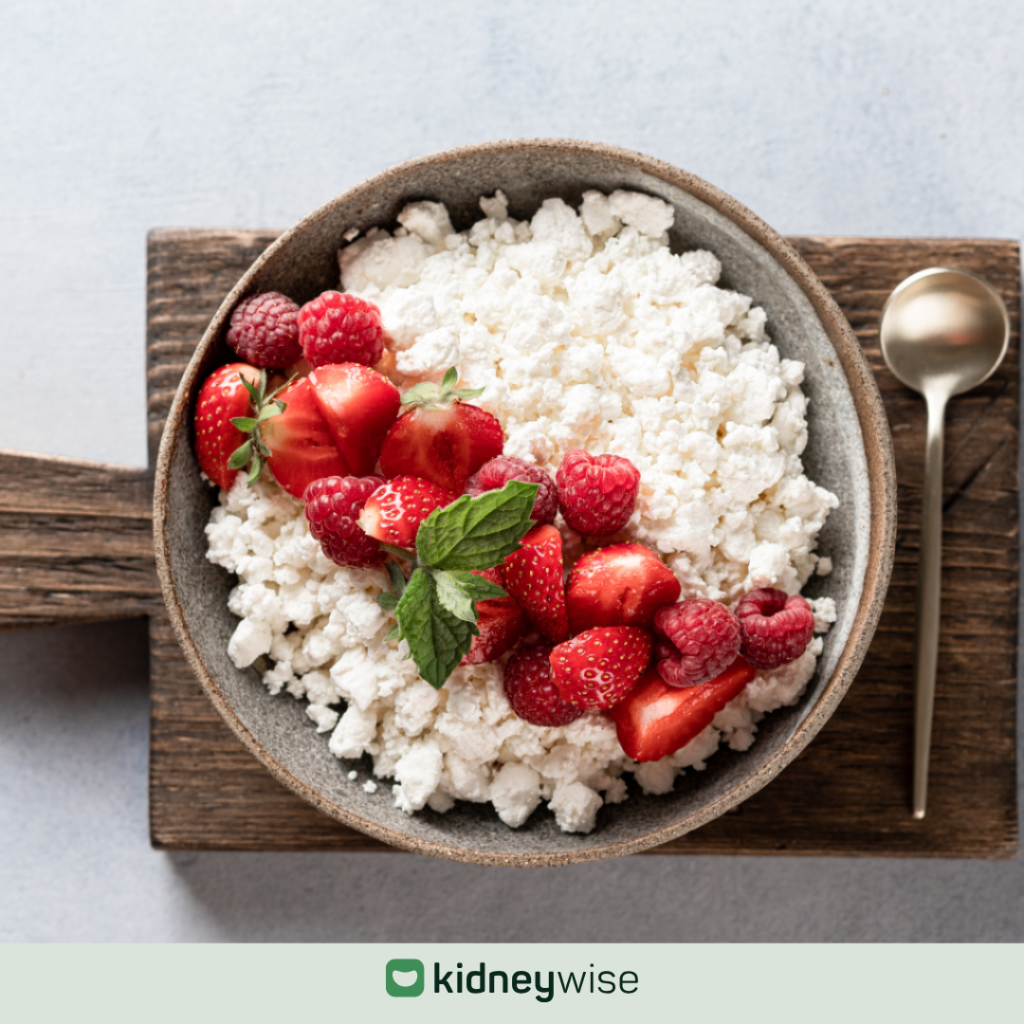 Cottage cheese is a good kidney friendly option for people with CKD.