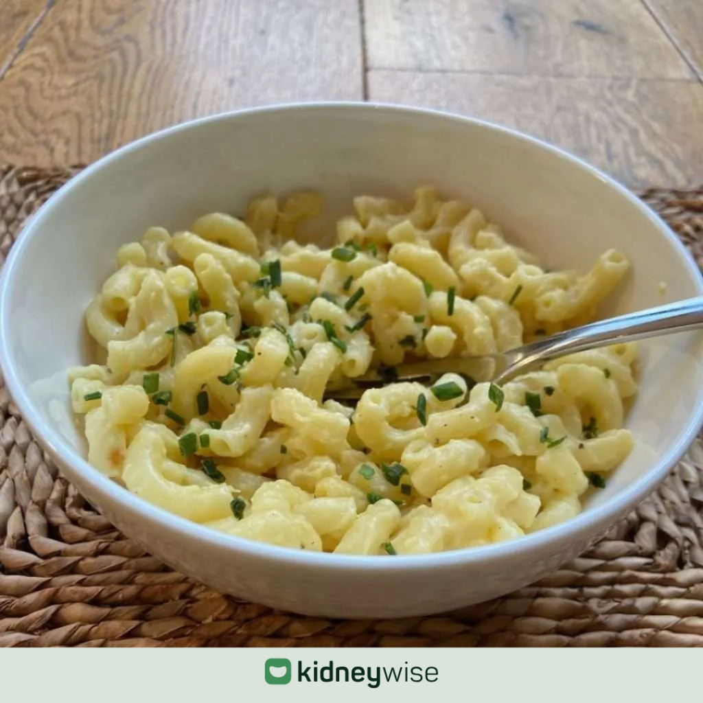 Kidney friendly macaroni cheese recipe.