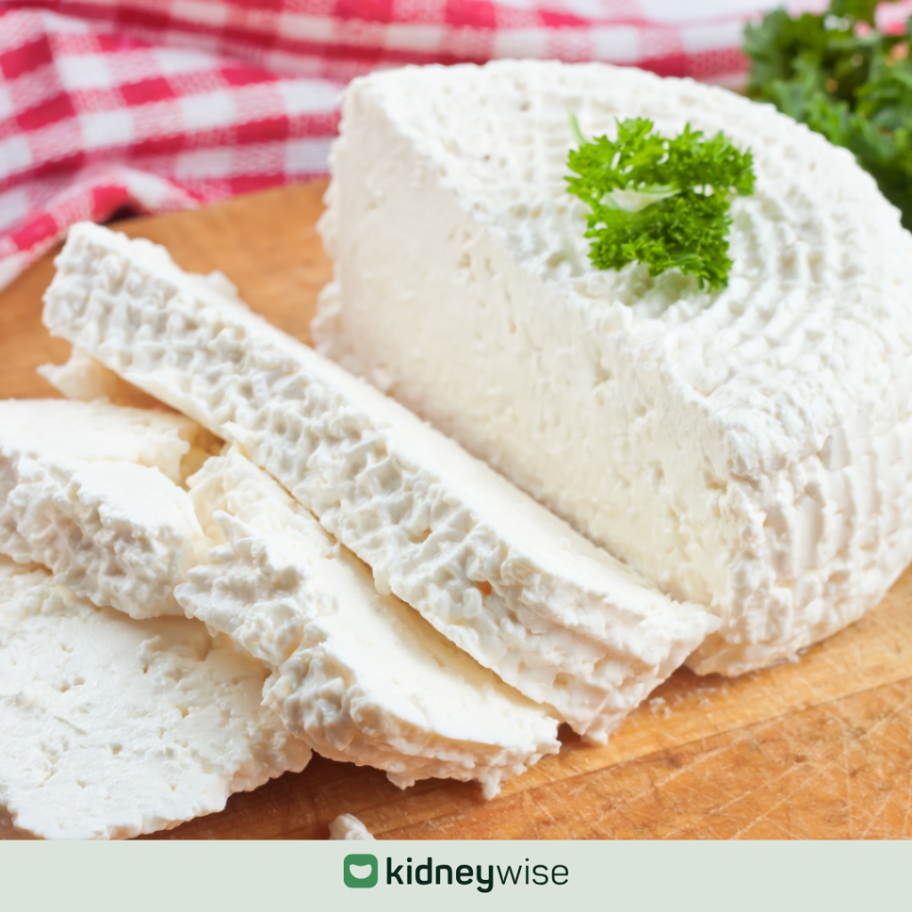 Soft cheeses are kidney friendly.